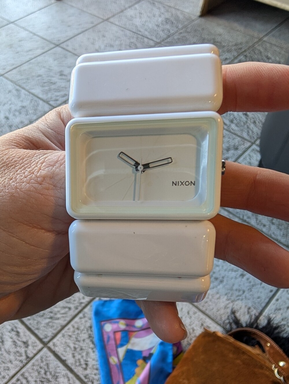 Nixon The Vega White Chunky Cuff Watch Brand New Battery